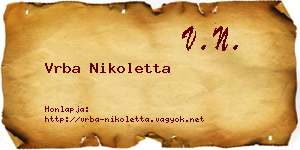 Vrba Nikoletta névjegykártya