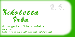 nikoletta vrba business card